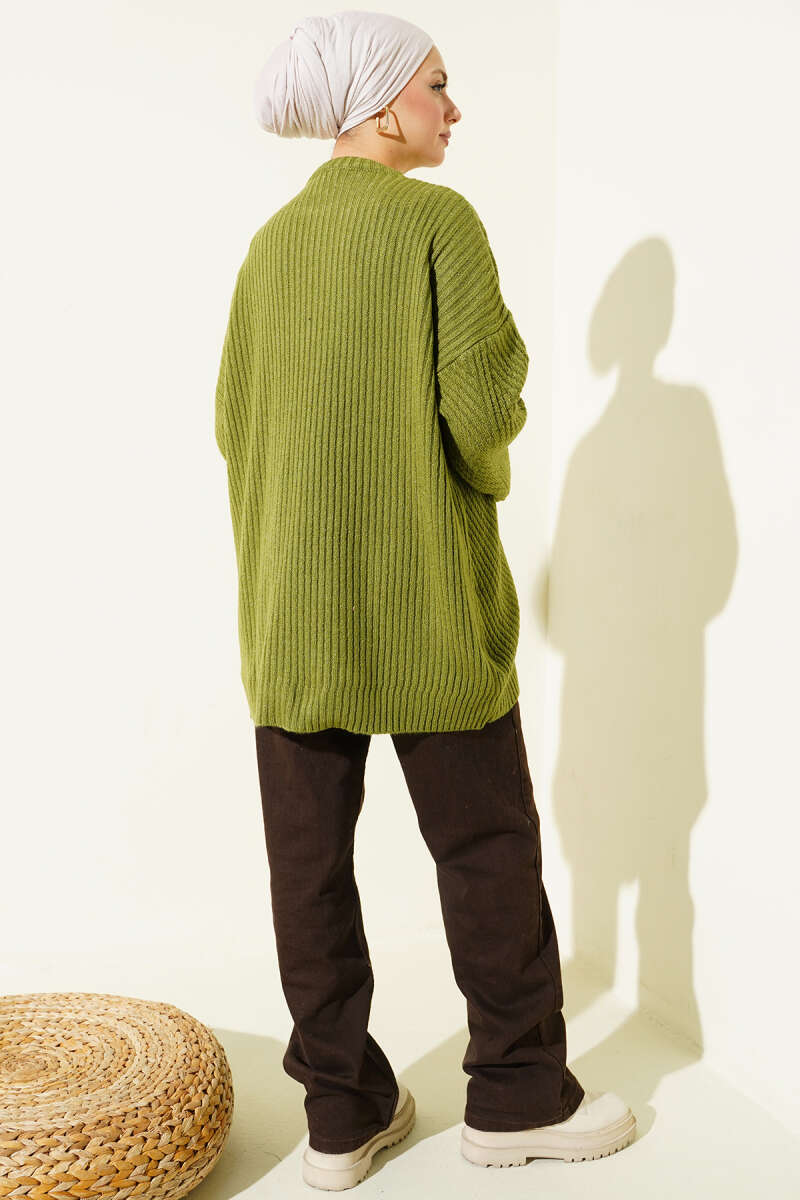 Ribbed Embossed Knit Tunic Green - Imagen 3