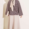 Striped Tunic with Emblem Detail Burgundy – Bild 3