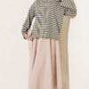 Striped Tunic with Emblem Detail Khaki - Imagen 2