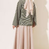 Striped Tunic with Emblem Detail Khaki - Imagen 3