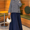 Striped Tunic with Emblem Detail Navy Blue – Bild 2