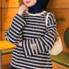 Striped Tunic with Emblem Detail Navy Blue – Bild 3