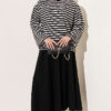 Striped Tunic with Emblem Detail Black - immagine 2