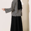 Striped Tunic with Emblem Detail Black - immagine 3