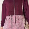 Striped French terry hoodie three-piece set Plum – Bild 4