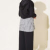 ⁦Striped French terry hoodie three-piece set Black⁩ - الصورة ⁦3⁩