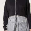 ⁦Striped French terry hoodie three-piece set Black⁩ - الصورة ⁦4⁩