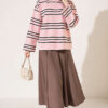 ⁦Striped French Terry Two-Thread Knit Tunic Powder Pink⁩ - الصورة ⁦2⁩