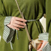 Striped French terry tunic with cuffed sleeves and drawstring hem Khaki - immagine 4