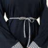 ⁦Striped French terry tunic with cuffed sleeves and drawstring hem Navy Blue⁩ - الصورة ⁦4⁩