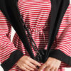 Striped Shoulder Shawl Detail Dress Red – Image 4