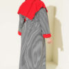 Striped Shoulder Shawl Detail Dress Black - immagine 3