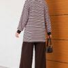 Striped Half-Zip French Terry Two-Piece Set Pink - Image 4