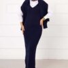 Cropped Two-Piece Set Navy Blue