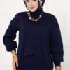 Cropped Two-Piece Set Navy Blue - Image 2