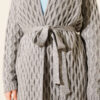 Textured Knit Cardigan with Drop Stitch Detail Grey - immagine 4