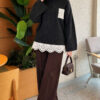 Lace Pocket Detail Knit Tunic Anthracite - immagine 2