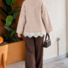 Lace Pocket Detail Knit Tunic Beige - immagine 4
