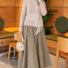 Lace-Accented Loop-Front Knit Sweater Beige – Bild 2