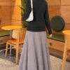 Lace-Accented Loop-Front Knit Sweater Smoke – Image 4