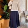 Lace-Accented Basic Tunic Beige – Image 2