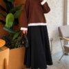 Lace-Accented Basic Tunic Brown - Afbeelding 2