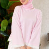 Lace-Accented Basic Tunic Pink