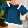 Lace-Accented Basic Tunic Petrol