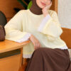Lace-Accented Basic Tunic Yellow