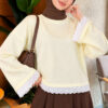 Lace-Accented Basic Tunic Yellow - immagine 3
