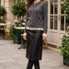 Lace-Trimmed Button-Up Knit Cardigan Anthracite – Bild 2
