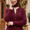 Lace-Trimmed Button-Up Knit Cardigan Powder Pink