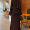 Lace-Trimmed Two-Piece Set with Hem Edge Brown - Image 4