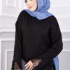 Lace-Accented Knit Sweater Grey - الصورة 6