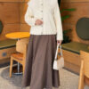 Lace-Collared Buttoned Beard-Patterned Cardigan Ecru - Imagen 2