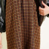Houndstooth Pattern Tunic with Leather Accents Camel - Afbeelding 4