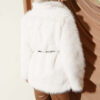 Leather Belted Fur Coat Ecru – Bild 3