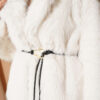 Leather Belted Fur Coat Ecru – Bild 4