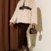 Faux Leather Belted Fur-Trimmed Coat Beige – Bild 2