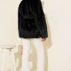 Faux Leather Belted Fur-Trimmed Coat Black - الصورة 3