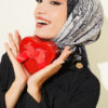 Printed Ayda Bamboo Crepe Scarf Black