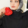 ⁦Printed Ayda Bamboo Crepe Scarf Black⁩ - الصورة ⁦2⁩