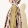 Patterned Bamboo French Terry Shawl Beige - Image 3