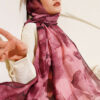 Patterned Bamboo French Terry Shawl Burgundy