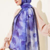 Patterned Bamboo French Terry Shawl Navy Blue – Bild 2