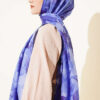 Patterned Bamboo French Terry Shawl Navy Blue – Bild 3