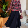 Patterned Button Detail Knit Cardigan Navy Blue - Imagen 4