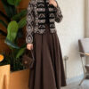 Patterned Button Detail Knit Cardigan Black - الصورة 2