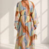Patterned Belted Wide Sleeve Dress Assorted – Bild 3