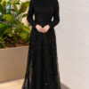 Embroidered Patterned Formal Dress Black – Bild 3
